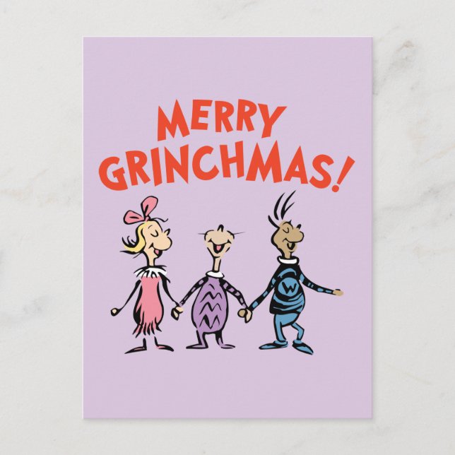 Carte Postale Qui se tient par la main Joyeux Grinchmas (Devant)