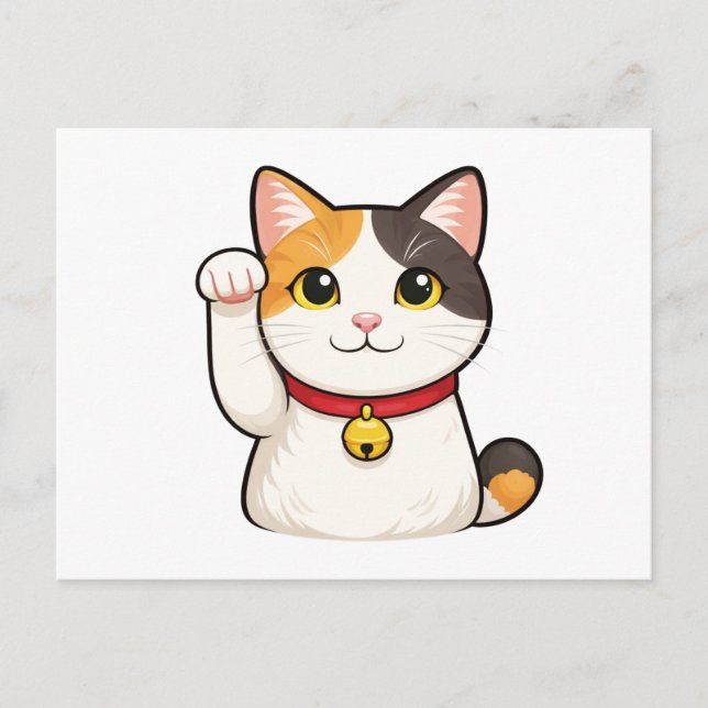 Carte Postale Quiet Icons – Lucky Cat (Devant)