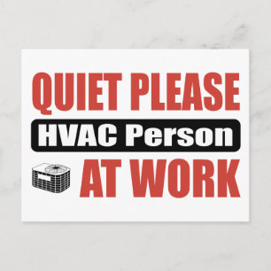 Carte Postale Quiet S'Il Vous Plaît HVAC Personne Au Travail