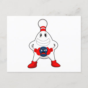 Carte Postale Quille de bowling Boule de bowling