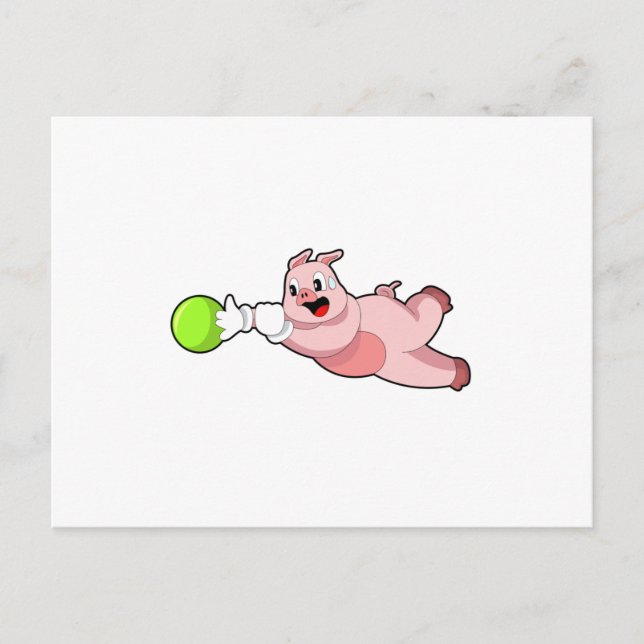 Carte Postale Quilles de cochon Boule de quilles (Devant)