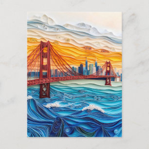 Carte Postale Quilling du Golden Gate Bridge à San Francisco