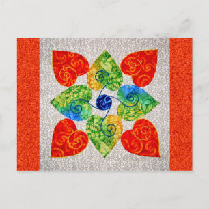 Carte Postale Quilt de Coeurs Whimsy - Bloc #1