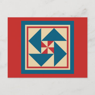 Carte postale Quilt - Spin patriotique (rouge)