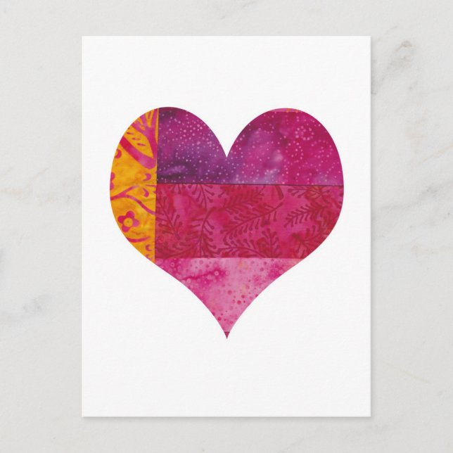 Carte Postale Quilted Heart (Devant)