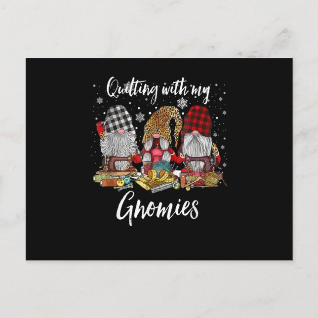 Carte Postale Quilter Avec Mes Gnomies Noël Gnomes Holiday (Devant)