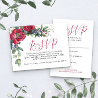 Quinceanera Elégante Rose Rouge Pré-Adressé RSVP