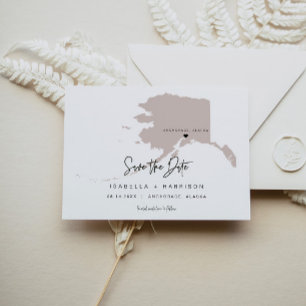 Carte Postale Quinn - Moveable Heart Blush Alaska Map Date de sa