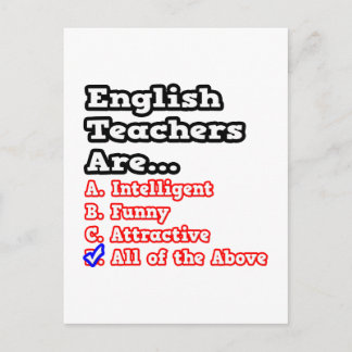 Carte Postale Quiz de l'enseignant anglais...Plaisanterie