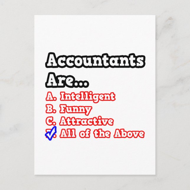 Carte Postale Quiz du comptable...Plaisanterie (Devant)