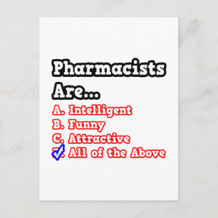 Carte Postale Quiz du pharmacien...Plaisanterie