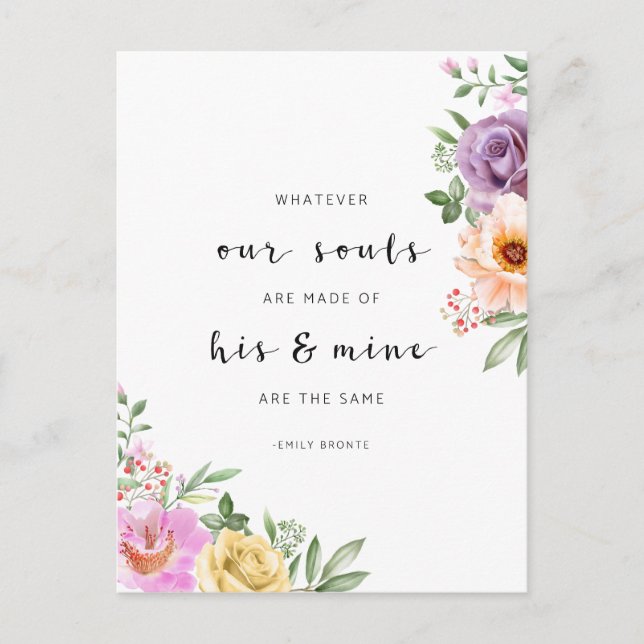 Carte Postale Quoi Que Nos Âmes Soient Faits, Emily Bronte (Devant)