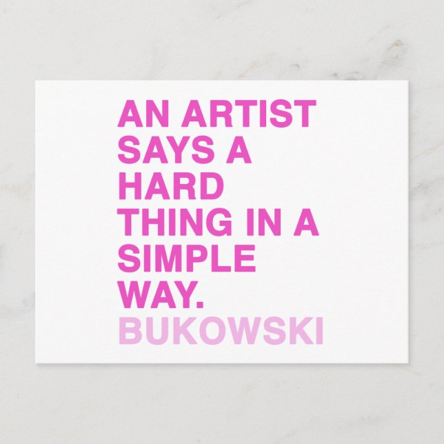 Carte Postale Quotes by Charles Bukowski (Devant)