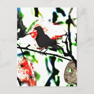 Carte Postale Quoth the Raven Nevermore, Halloween Collage