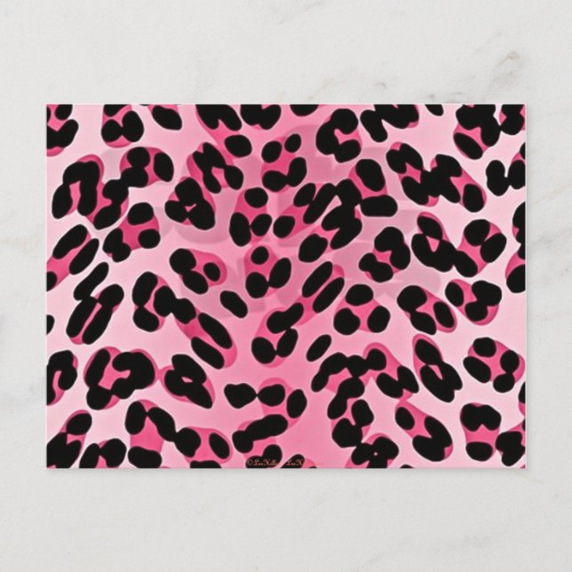 Carte Postale RAB Rockabilly Pink Cheetah Imprimer (Devant)