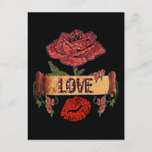 Carte Postale RAB Rockabilly Roses, Love & Lipstick
