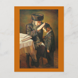Carte Postale Rabbin et étudiant
