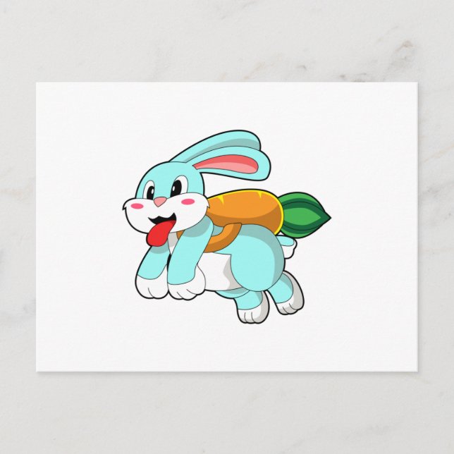 Carte Postale Rabbit avec carotte comme fusée (Devant)