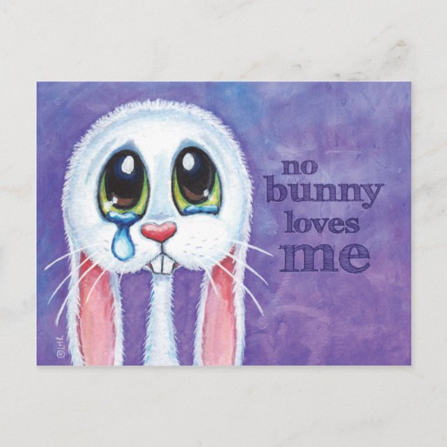 Carte postale Rabbit blanc triste (Devant)
