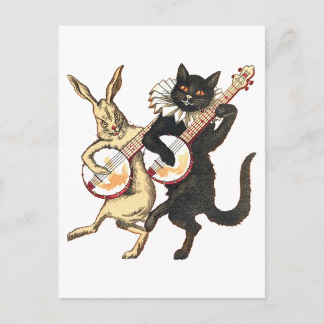Carte postale Rabbit & Cat (Devant)