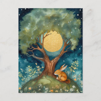 Carte postale Rabbit Pleine lune