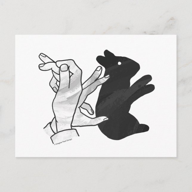 Carte Postale Rabbit Silhouette main (Devant)