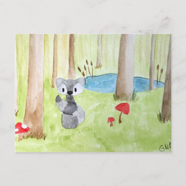 Carte Postale Raccoon (Devant)