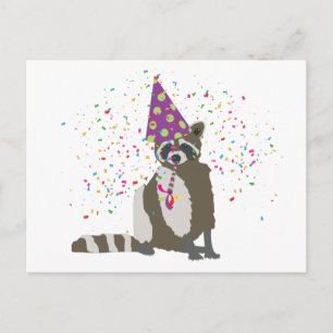 Carte Postale Raccoon - Animaux ayant une fête