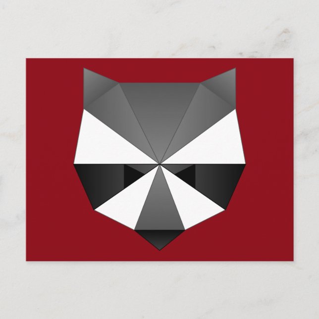 Carte Postale Raccoon polygonal (Devant)
