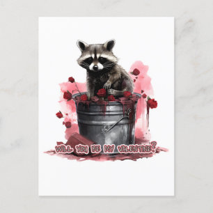 Carte Postale Raccoon Seras-tu ma Saint-Valentin ?