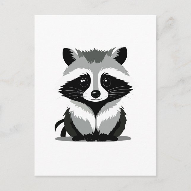 Carte Postale Raccoon Vector Graphisme Art Portrait Animal Spiri (Devant)