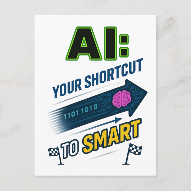 Carte Postale Raccourci AI vers une intelligence artificielle am (Devant)