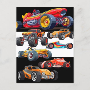 Carte Postale Race Car Monster Truck Cars Conception de course