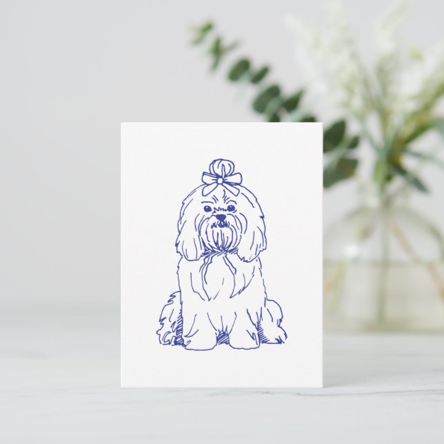 Carte Postale Race de chien Shih Tzu (Debout devant)