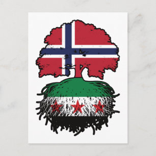 Carte Postale Racines et couronne de l'arbre syro-norvégien