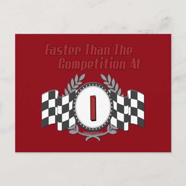 Carte Postale Racing Thème 1er anniversaire (Devant)