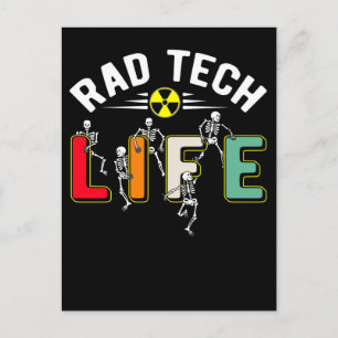 Carte Postale Rad Tech Life Skeletons Xray Funny Radiologie