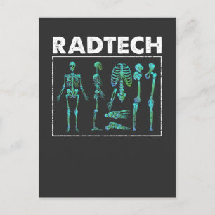 Carte Postale Rad Tech Skeleton Xray Bones Technicien en radiolo