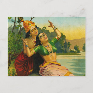 Carte Postale Radha Bilas par Raja Ravi Varma