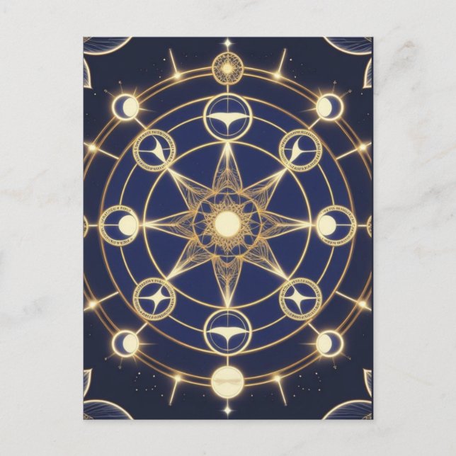 Carte Postale Radiance Divine – Mandala Doré de l'Éveil (Devant)