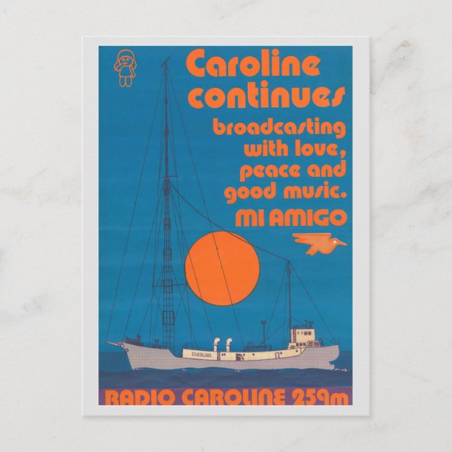 Carte Postale Radio Caroline 259 - bateau Mi Amigo (Devant)