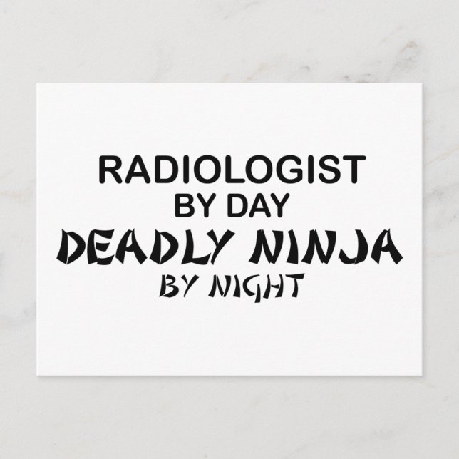 Carte Postale Radiologiste Deadly Ninja par nuit (Devant)