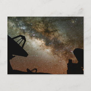Carte Postale Radiotélescopes et Voie Lactée