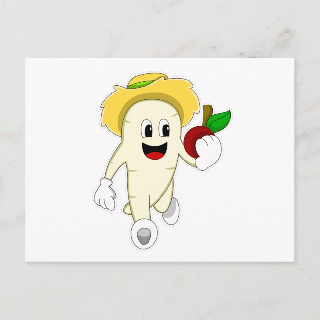 Carte Postale Radis en fermier avec des fruits (Devant)