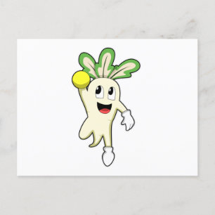 Carte Postale Radish at Handball player avec Handball