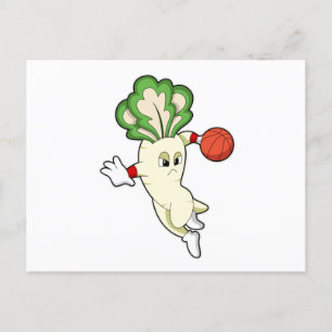 Carte Postale Radish aux sports de basketball