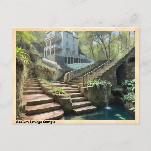 Carte Postale Radium Springs Géorgie Vintage voyage (Devant)