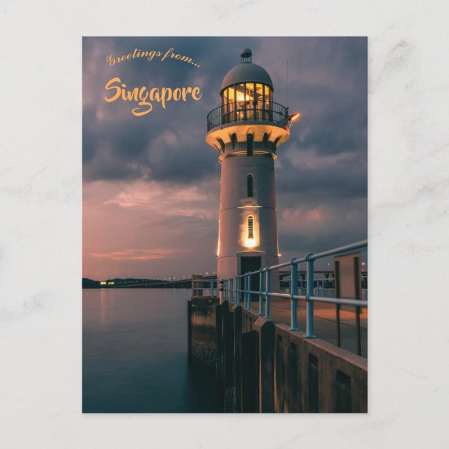 Carte Postale Raffles Marina Lighthouse in Singapore (Devant)