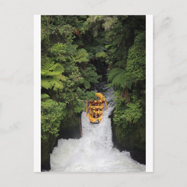 Carte Postale Rafting au-dessus de la cascade Nouvelle-Zélande (Devant)