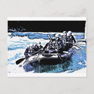CARTE POSTALE RAFTING BLEU